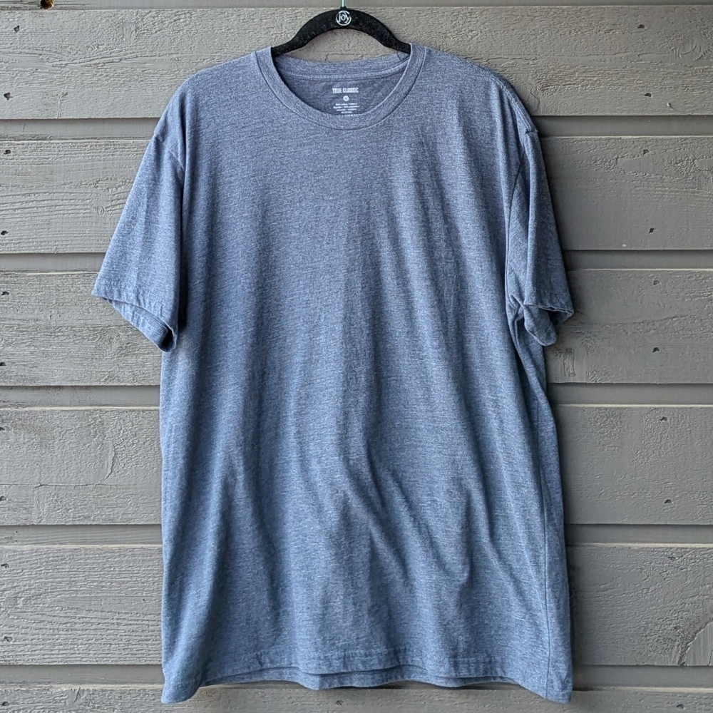 True Classic Heather Dark Blue Classic Crew Neck Short Sleeve T-Shirt Size XL